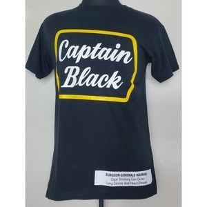 CAPTAIN BLACK TOBACCO SMOKING CIGAR CIGARETTE T SHIRT SZ SMALL